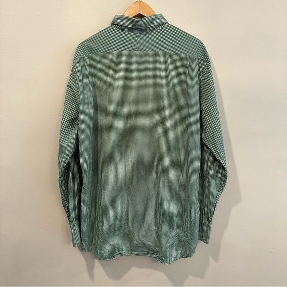 MJ Bale Mens Shirt 46 Slim Fit Green Check Long Sleeve Button Collared Shirt - Picture 2 of 7